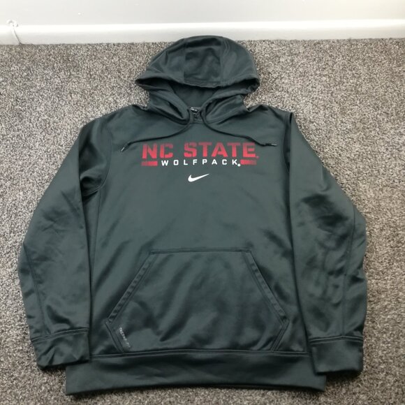 NC State Wolfpack Hoodie Sweatshirt Nike Center Swoosh Therma Fit Mens Medium - Picture 2 of 10